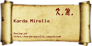 Karda Mirella névjegykártya
